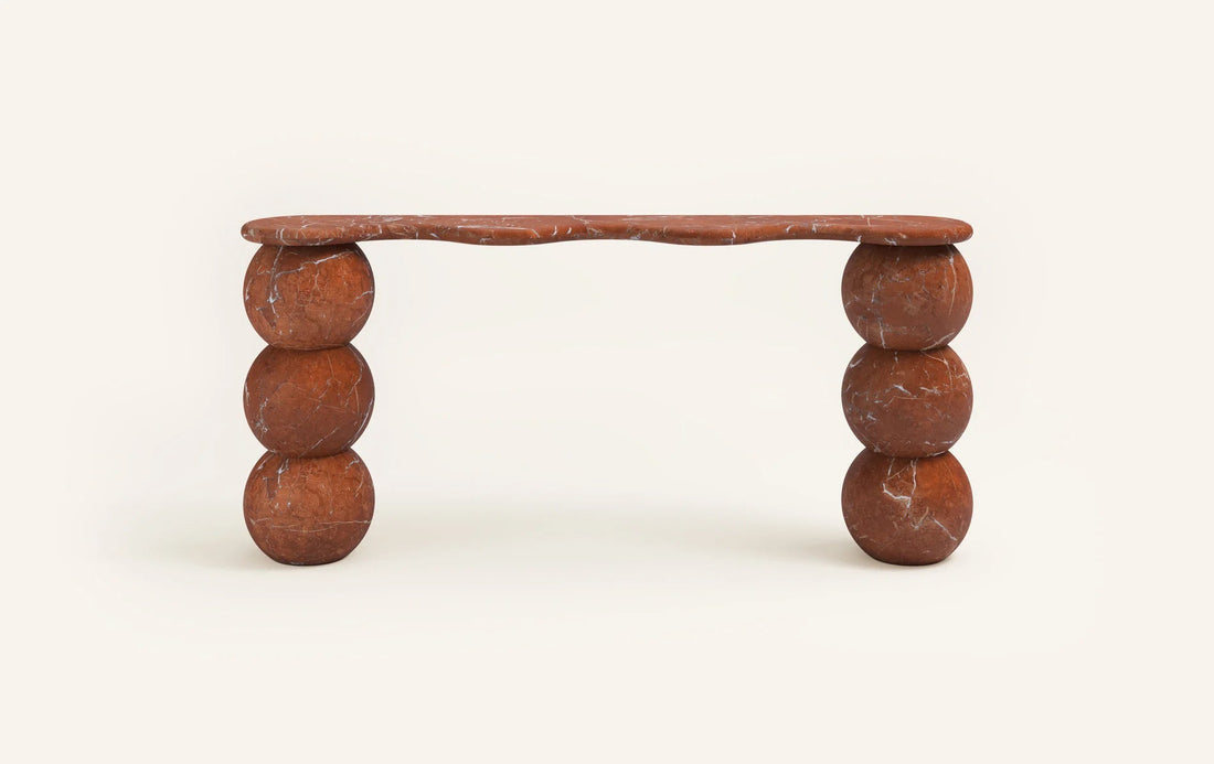 Balla Red Marble Console Table - Elsa Home And Beauty