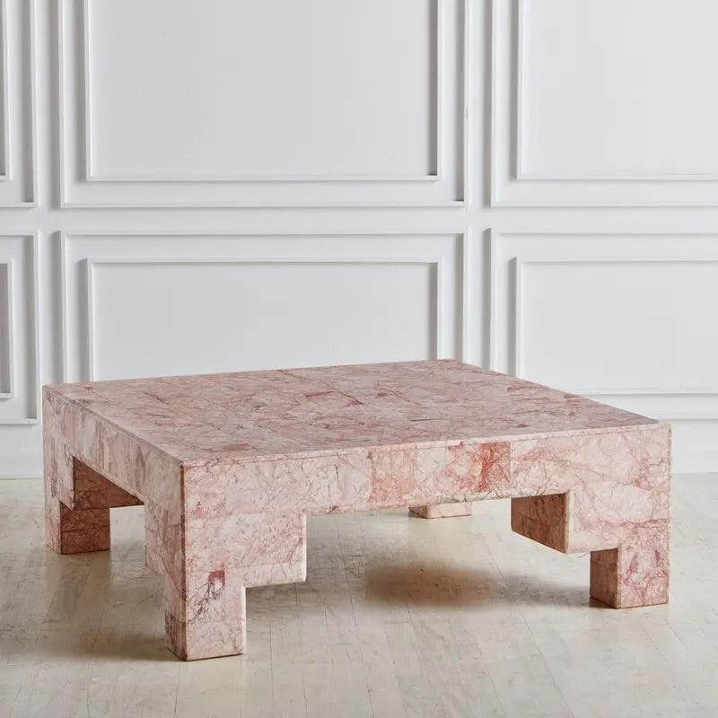 Moroccan Pink Marble Coffee Table - Elsa Home And Beauty