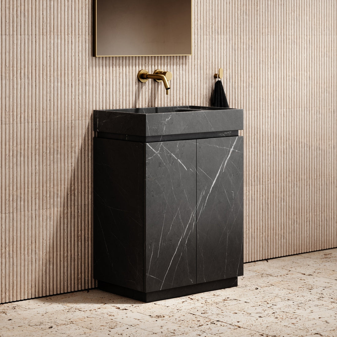 Pietra Grey Marble Bathroom Vanity 600mm - Elsa Home And Beauty