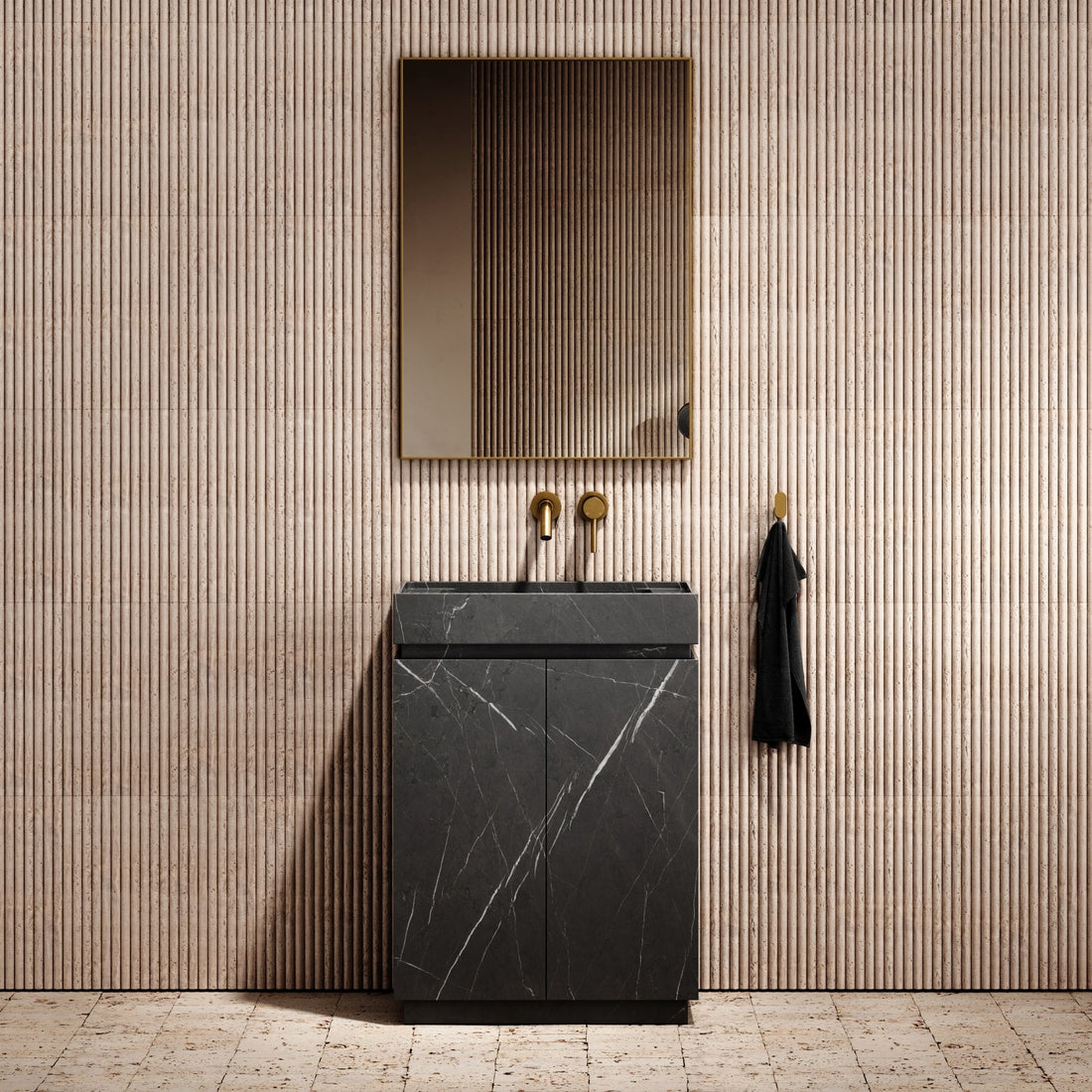 Pietra Grey Marble Bathroom Vanity 600mm - Elsa Home And Beauty