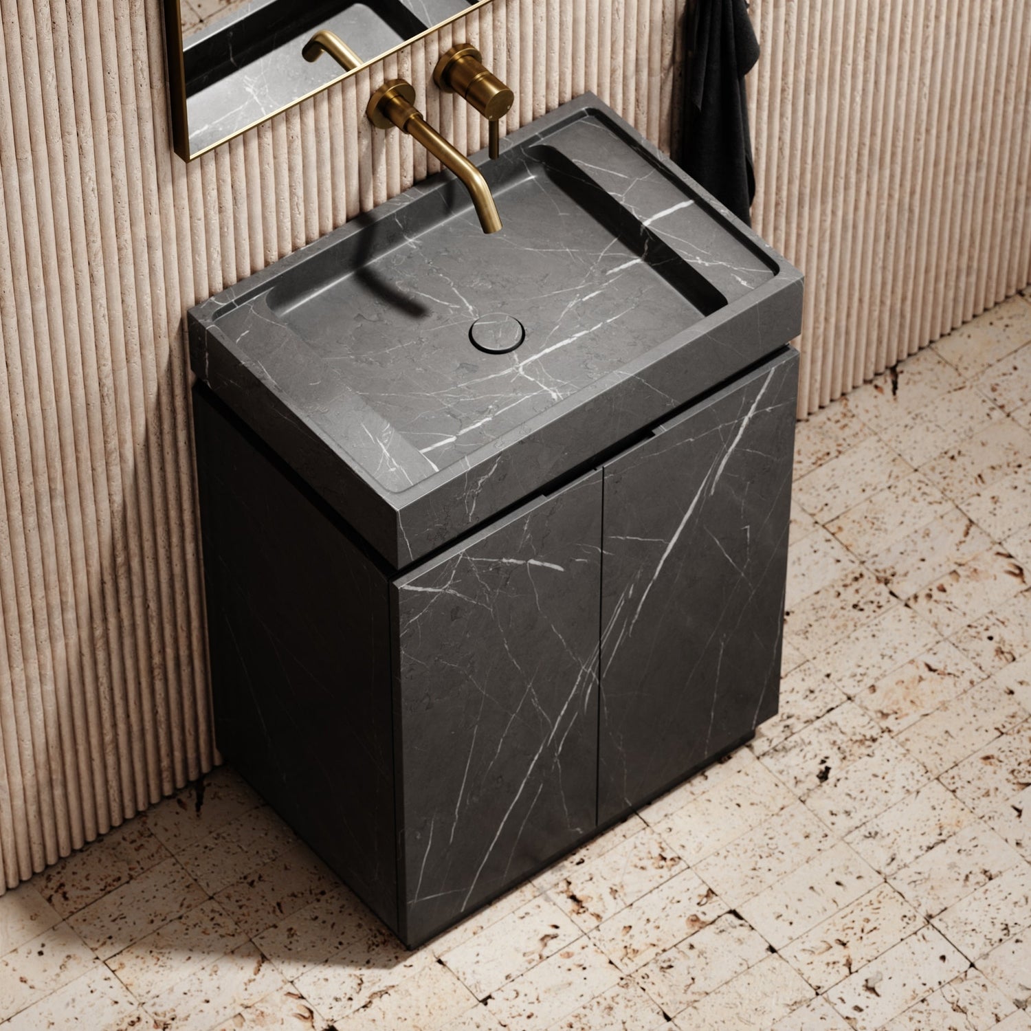 Pietra Grey Marble Bathroom Vanity 600mm - Elsa Home And Beauty