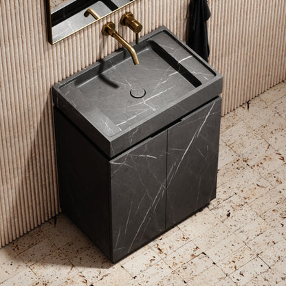 Pietra Grey Marble Bathroom Vanity 600mm - Elsa Home And Beauty