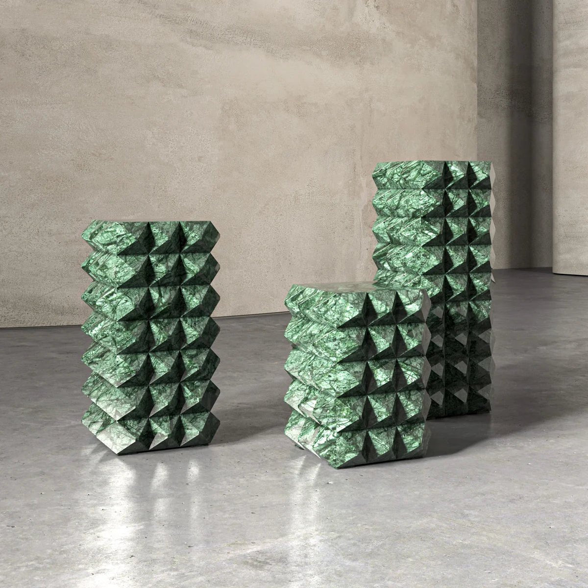 Sirius Green Marble Plinth - Elsa Home And Beauty