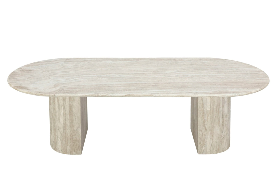 Travertine Oval Dining Table