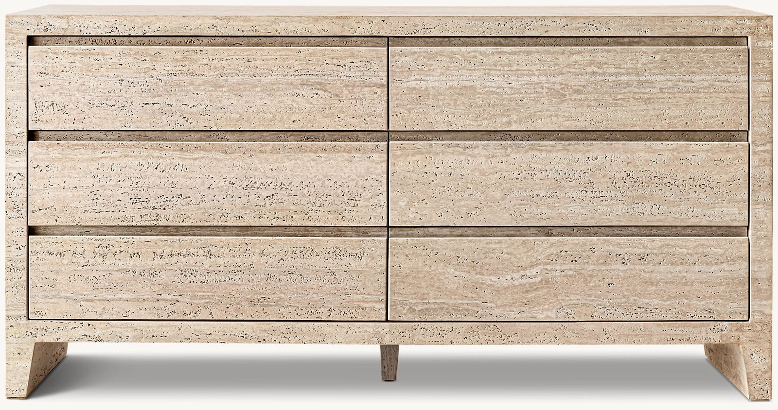 Travertine 6 drawer sideboard unit - Elsa Home And Beauty